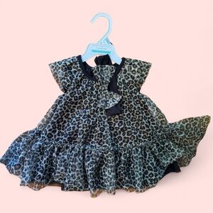 6 Month Baby Girl Dress with Headband - Cheetah Pattern - New With Tags